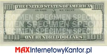100 dolarów merykańskie 1996 r. rewers